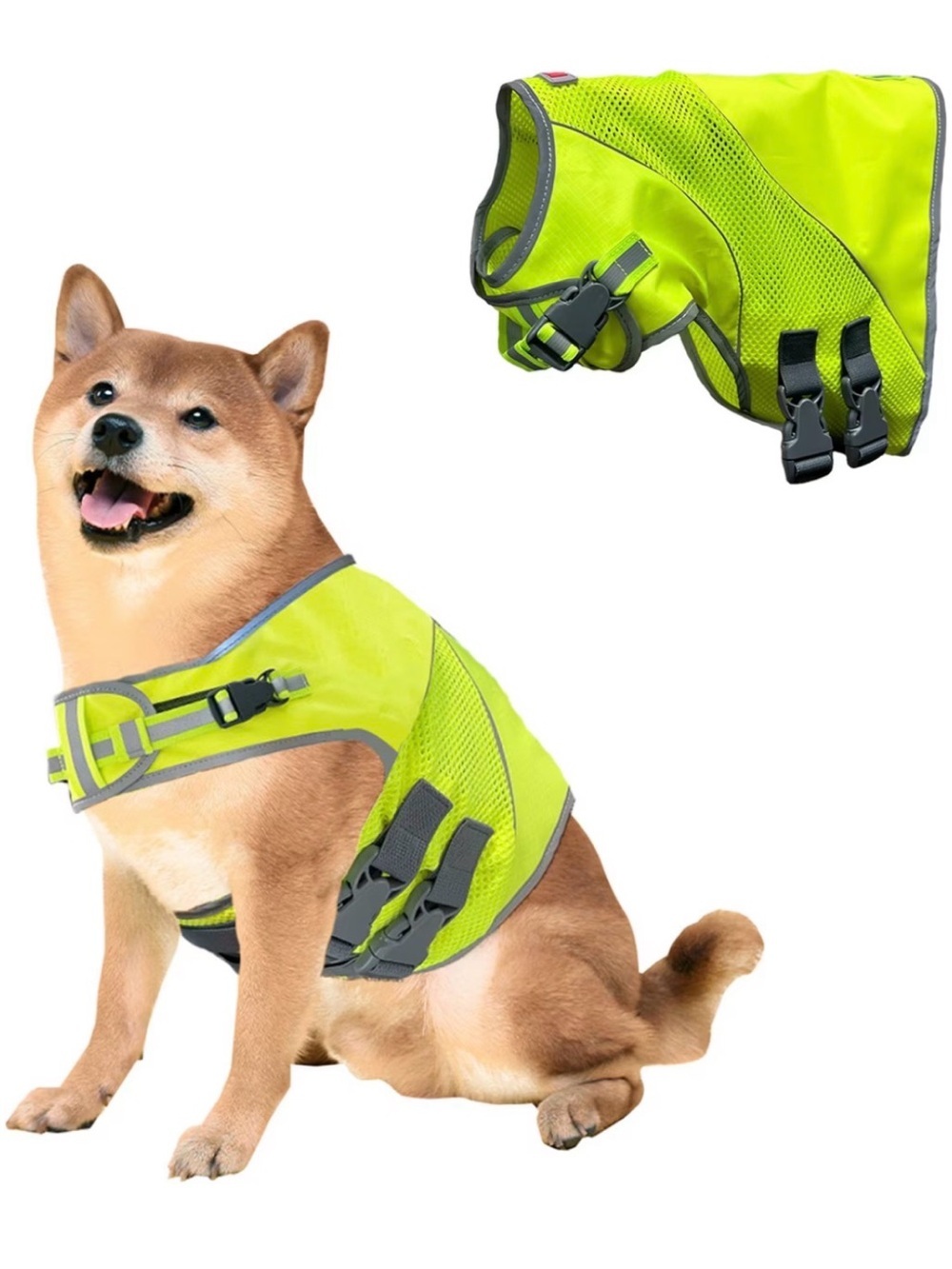 KONG Sport Mountain Polyster Dog Safety Vest, Neon Yellow, Large